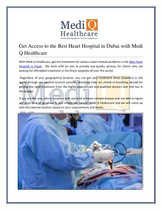Get Access to the Best Heart Hospital in Dubai with Medi Q Healthcare