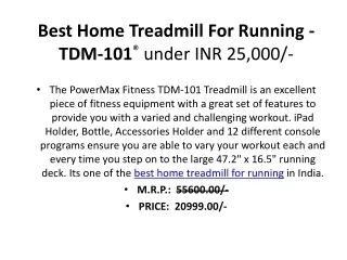 Best Home Treadmill For Running