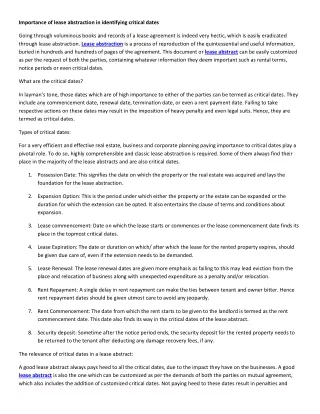 importance of lease abstraction in identifying