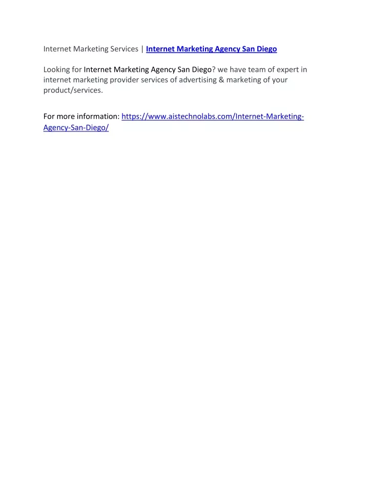 internet marketing services internet marketing