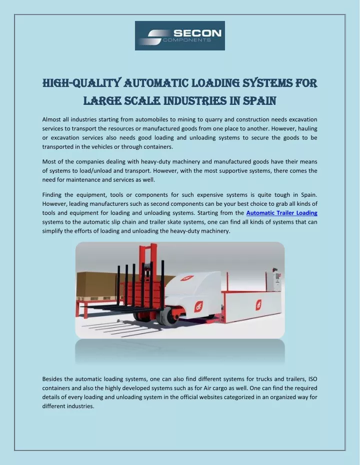 high high quality automatic loading systems