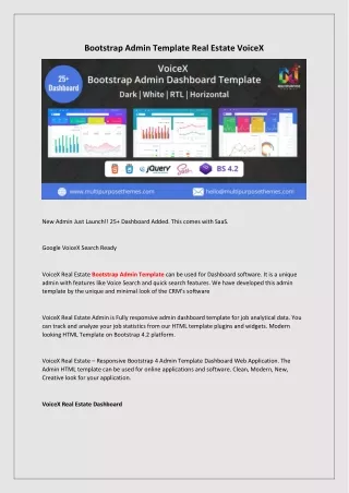 bootstrap admin template real estate voicex