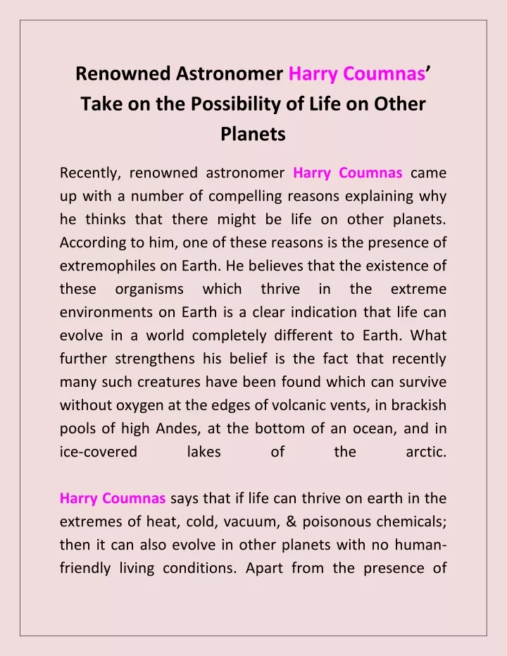 renowned astronomer harry coumnas take