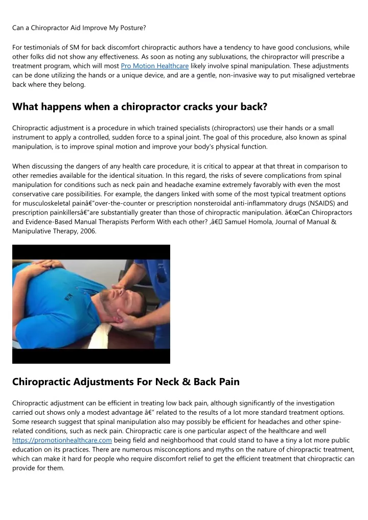 can a chiropractor aid improve my posture