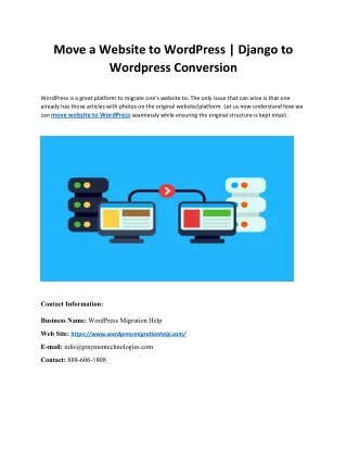Move a Website to WordPress | Django to Wordpress Conversion