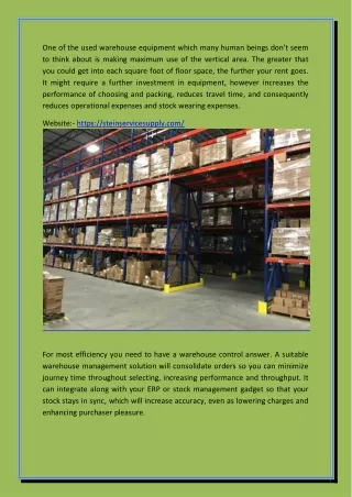 one of the used warehouse equipment which many