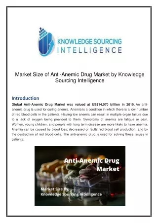 Market Size of Anti-Anemic Drug Market by Knowledge Sourcing
