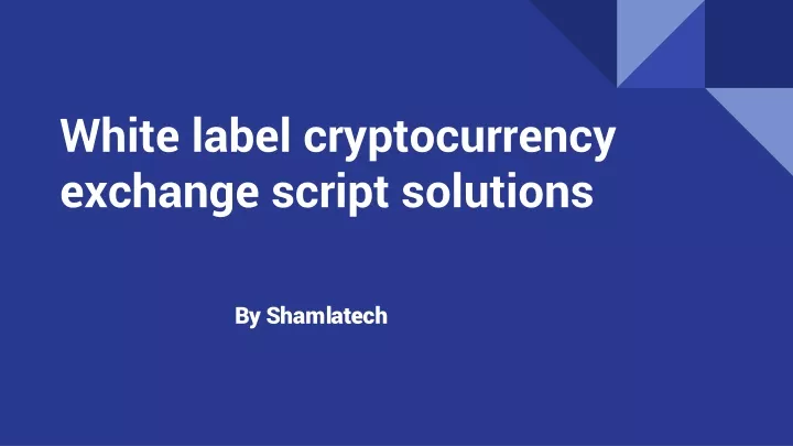 white label cryptocurrency exchange script solutions