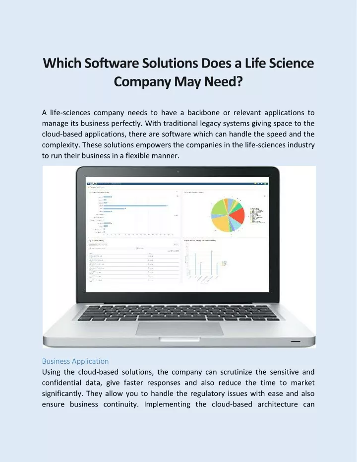 which software solutions does a life science