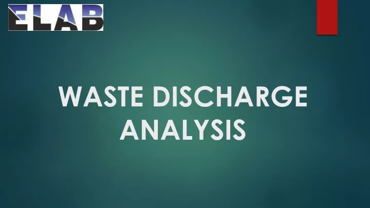 waste discharge analysis