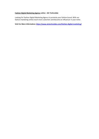 fashion digital marketing agency online