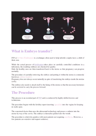 Embryo transfer: What is it? Why It Is Used? - Kiran Infertility Centre