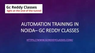 automation training in noida gc reddy classes