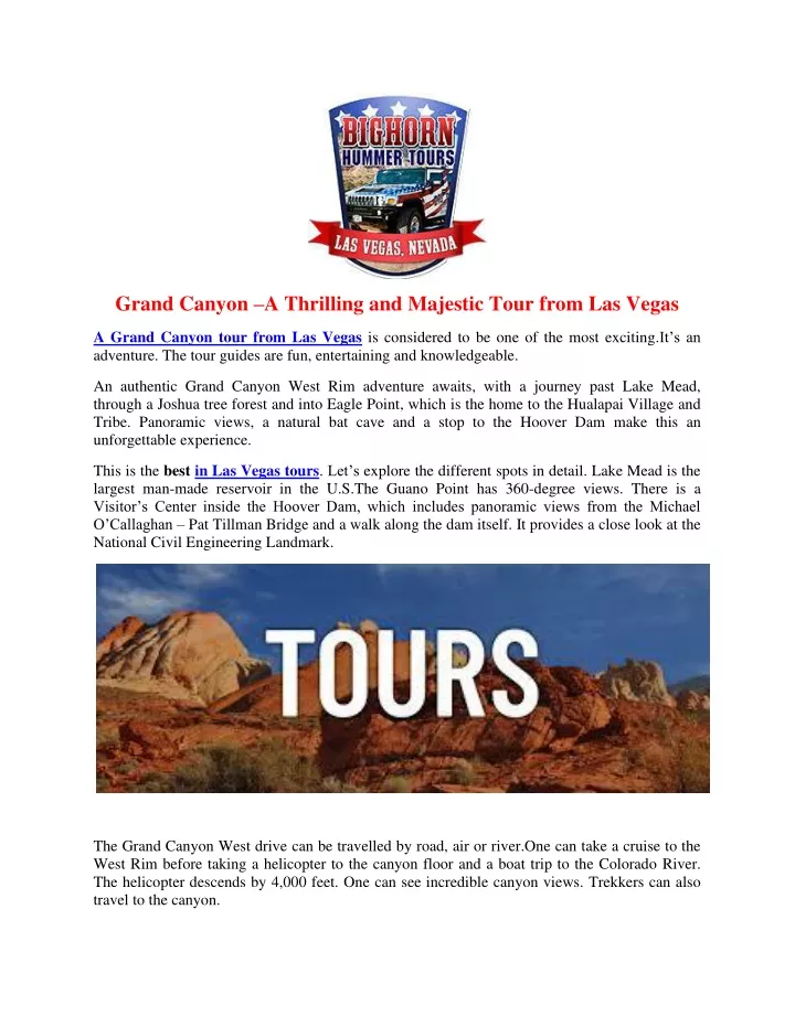 grand canyon a thrilling and majestic tour from