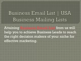 business email list usa business mailing lists