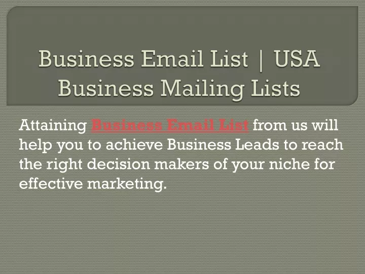 business email list usa business mailing lists