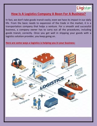 how is a logistics company a boon for a business