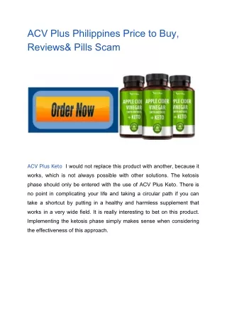 ACV Plus Philippines Price to Buy, Reviews& Pills Scam