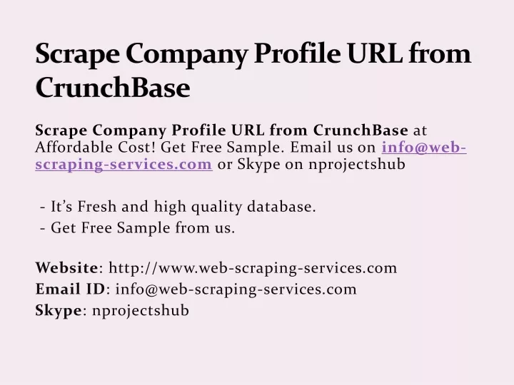 scrape company profile url from crunchbase