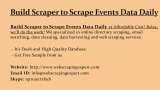 build scraper to scrape events data daily