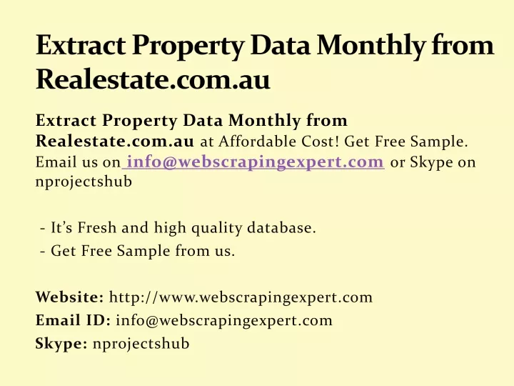 extract property data monthly from realestate com au