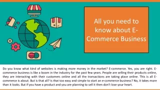 all you need to know about e commerce business