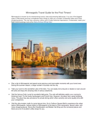 minneapolis travel guide for the first timers