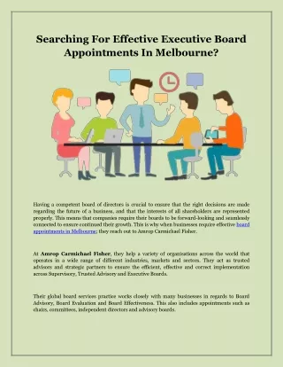 Searching For Effective Executive Board Appointments in Melbourne?