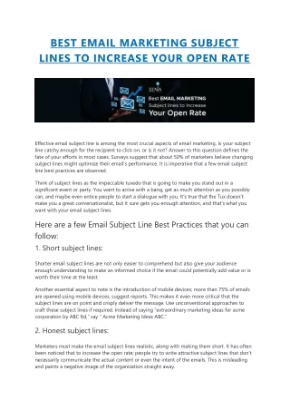 best email marketing subject lines to increase