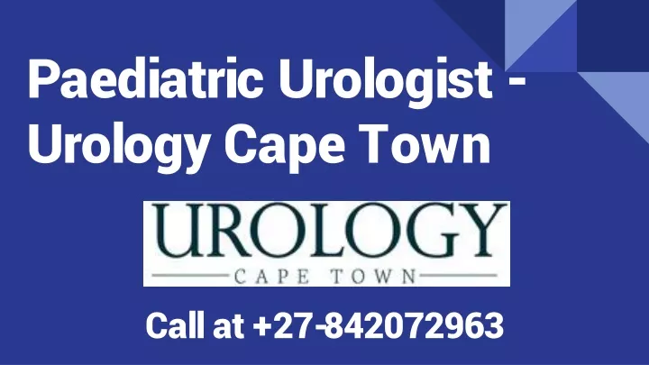 paediatric urologist urology cape town