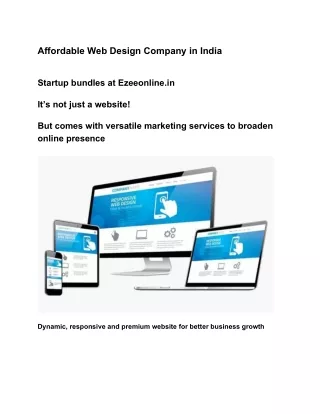 Affordable Web Design Company in India