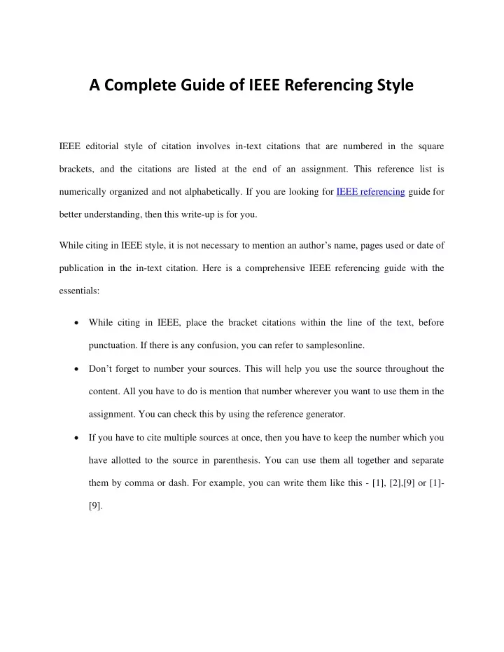 a complete guide of ieee referencing style