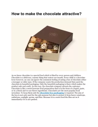 how to make the chocolate attractive