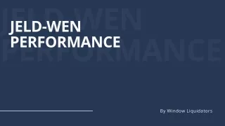 jeld wen performance