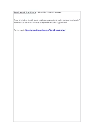 best php job board script affordable job board