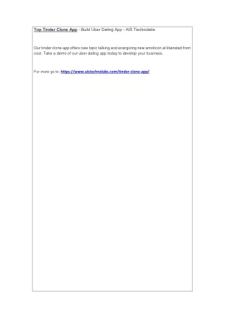 top tinder clone app build uber dating