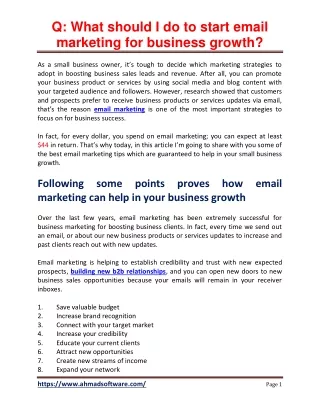 q what should i do to start email marketing