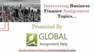 Business Finance Assignment Topics