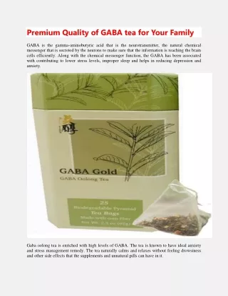 premium quality of gaba tea for your family