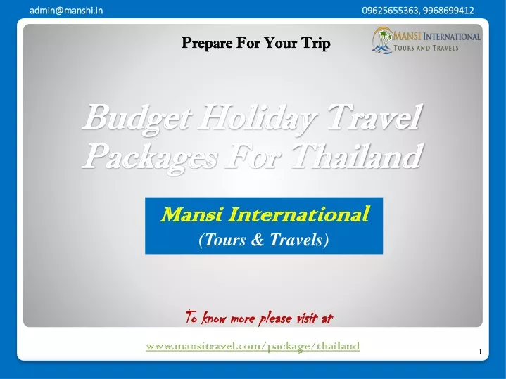 budget holiday travel packages for thailand