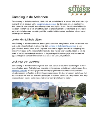 camping in de ardennen