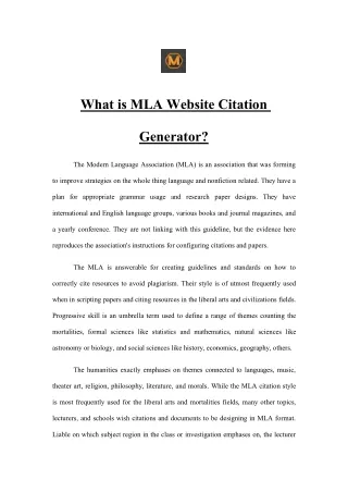 what is mla website citation