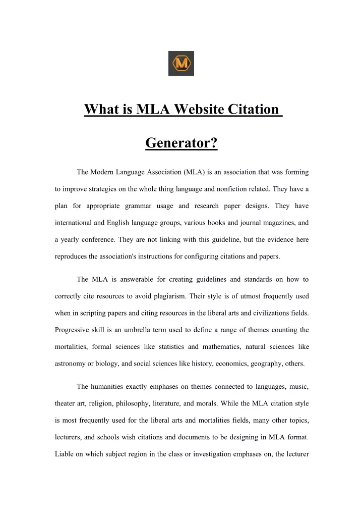 what is mla website citation