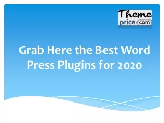 Grab Here the Best WordPress Plugins for 2020