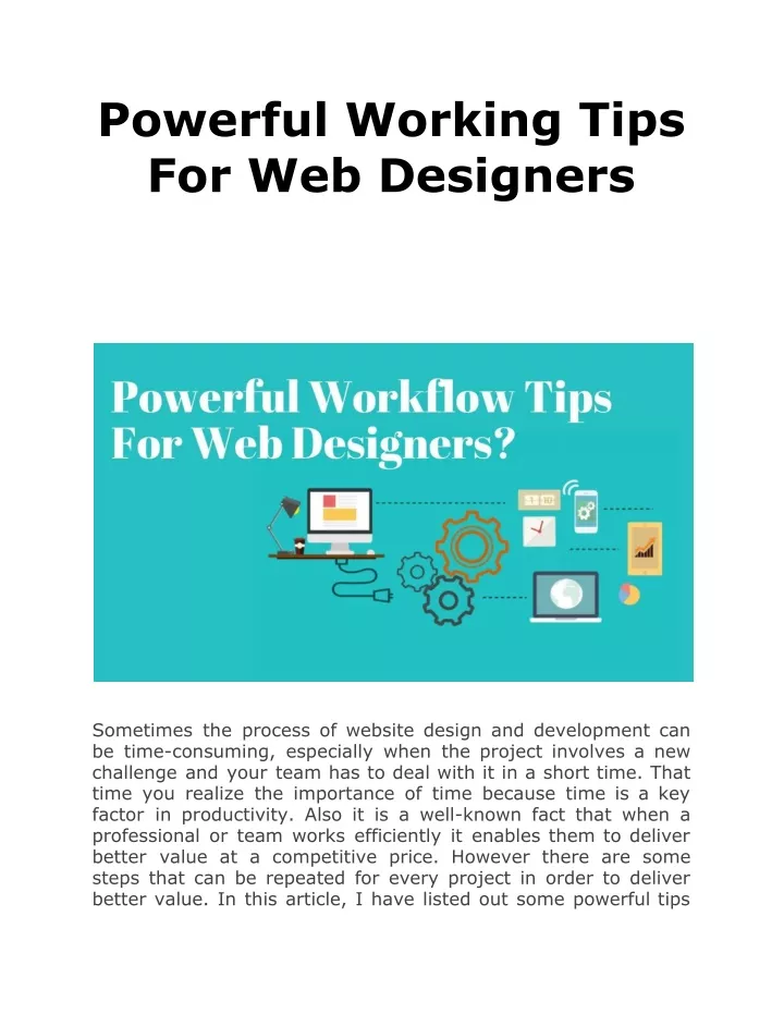powerful working tips for web designers
