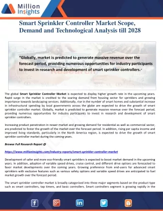 smart sprinkler controller market scope demand