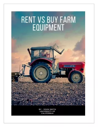 Rent vs Buy Farm Equipment