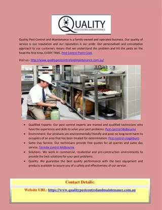 quality pest control and maintenance is a family