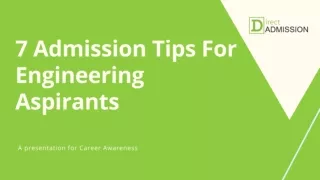 7 Admission Tips for Engineering Aspirants