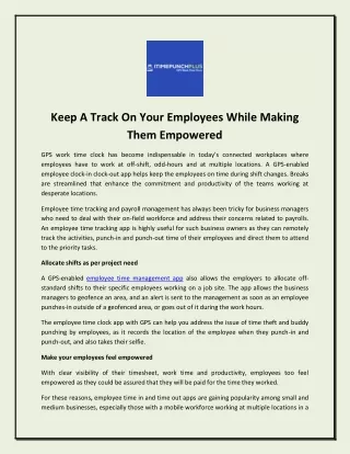 keep a track on your employees while making them